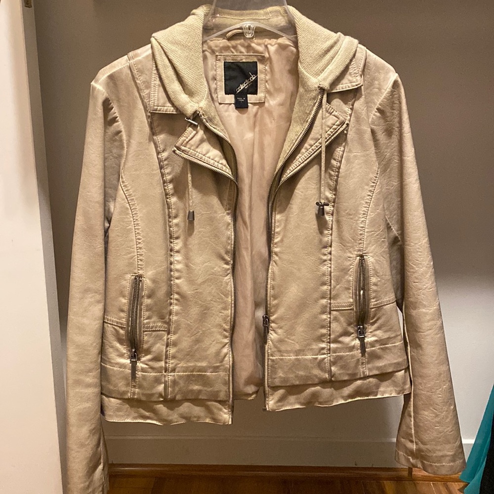 Collectionb metallic grey jacket zip with hoodie